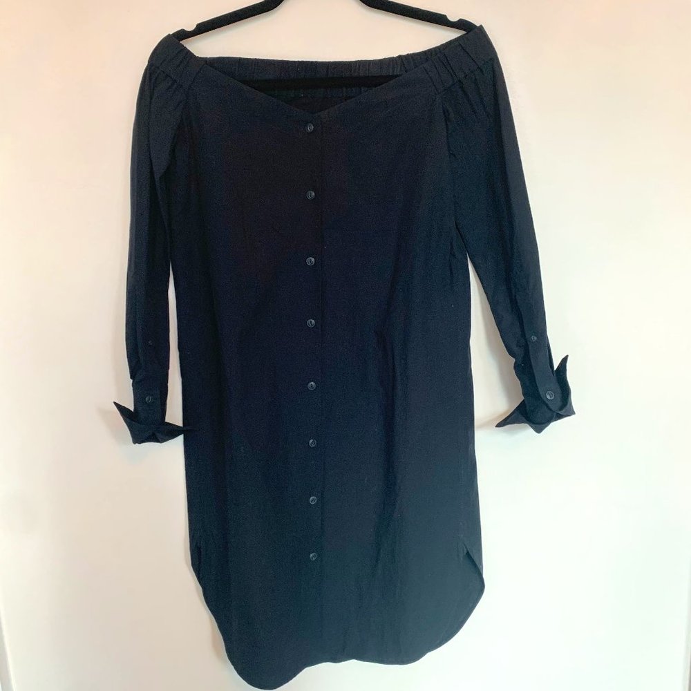 Rag & Bone Off-the-Shoulder Button-Down Dress